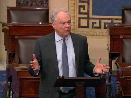 Senator Kaine speaking on Senate floor.