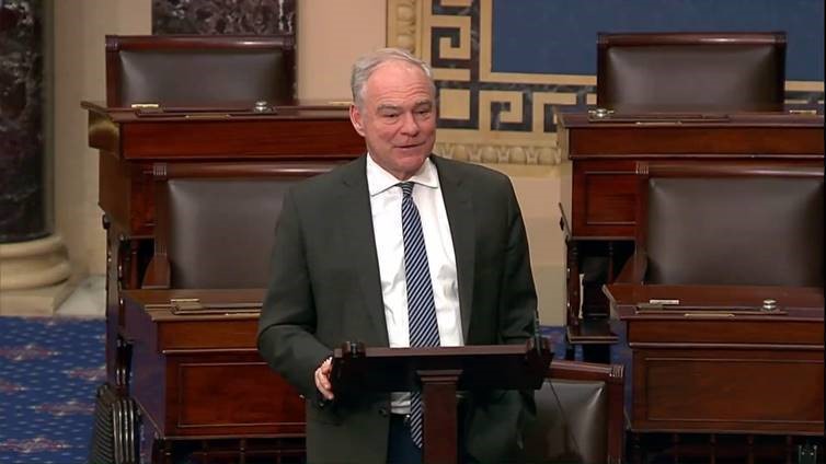 Senator Kaine speaking on Senate floor.