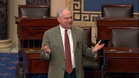 Senator Kaine speaking on Senate floor.